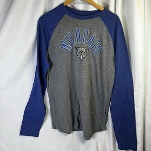 Fanatics Kentucky Wildcats Blue Gray Long Sleeve Raglan Shirt Large